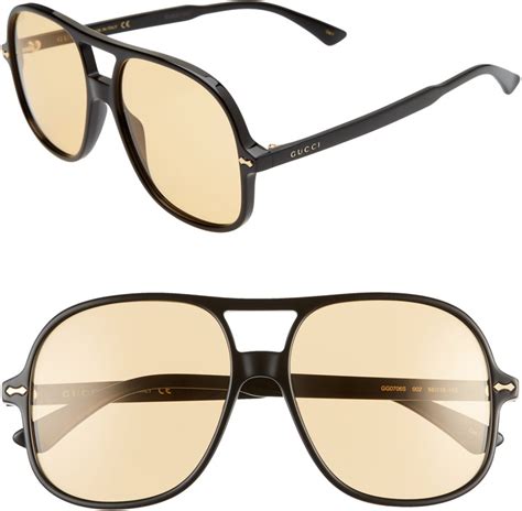 gucci 58mm aviator sunglasses